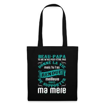 Beau-père Beau Papa Beaupère Beau-papa Amour Bonus - Sac en tissu - noir - Devant