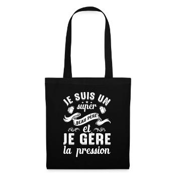 Super Beau-père Papa Idée Cadeau Fête Des Pères - Sac en tissu - noir - Devant