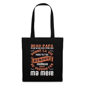 Beau-père Beau Papa Beaupère Beau-papa Amour Bonus - Sac en tissu - noir - Devant