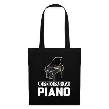 Je Peux Pas J'ai Piano Idée Cadeau Anniversaire - Sac en tissu - noir - Devant