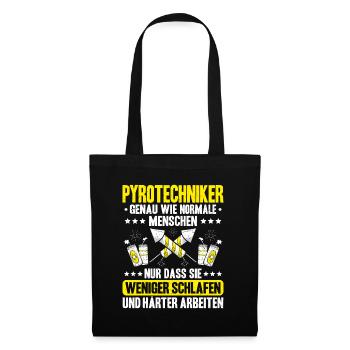 Pyrotechniker Feuerwerk Pyrotechnik Pyrotechnician - Stoffbeutel - Schwarz - Vorne