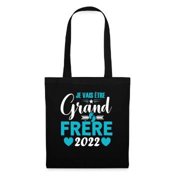 Grand-frère 2022 Idée Cadeau De Grossesse Big Bro - Sac en tissu - noir - Devant