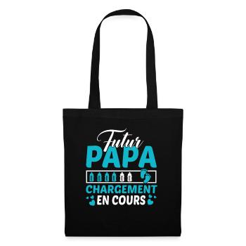 Futur Papa Idée Cadeau Grossesse Naissance Humour - Sac en tissu - noir - Devant