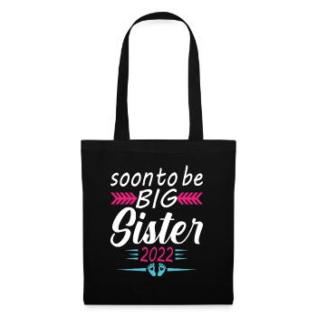 Bientôt Grande Sœur 2022 Cadeau Annonce Grossesse - Sac en tissu - noir - Devant