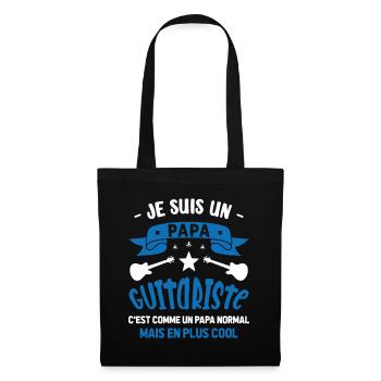 Papa Guitariste Idée Originale Fêtes des Pères - Sac en tissu - noir - Devant