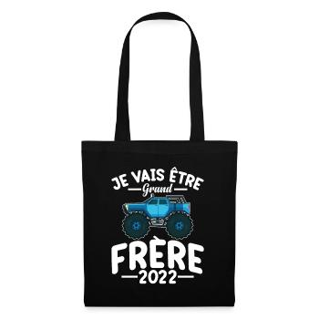 Je Vais Être Grand Frère 2022 Idée Cadeau Amour - Sac en tissu - noir - Devant