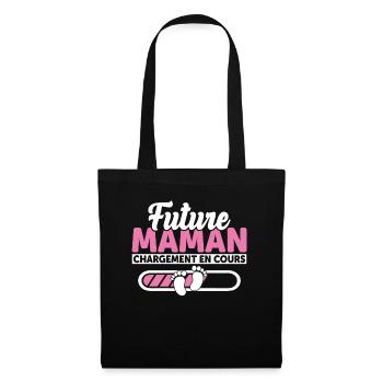 Future Maman Idée Cadeau Enceinte Amour Cool - Sac en tissu - noir - Devant