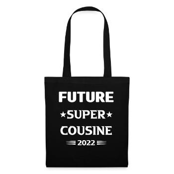 Annonce Grossesse 2022 Future Super Cousine Cadeau - Sac en tissu - noir - Devant