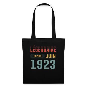 Légendaire Depuis Juin 1923 Anniversaire Cadeau - Sac en tissu - noir - Devant