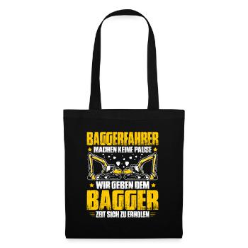 Baggerfahrer Baggerführer Heavy Equipment Operator - Stoffbeutel - Schwarz - Vorne