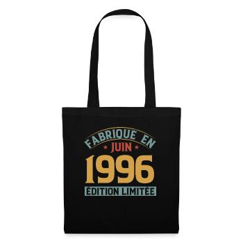 Fabriqué En Juin 1996 Anniversaire Cadeau Vintage - Sac en tissu - noir - Devant
