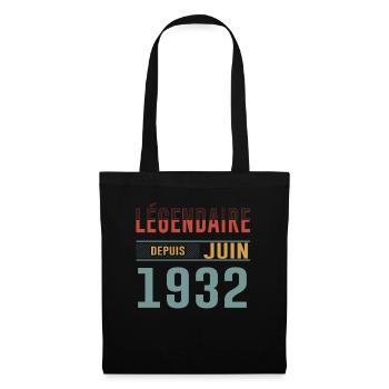 Légendaire Depuis Juin 1932 Anniversaire Cadeau - Sac en tissu - noir - Devant