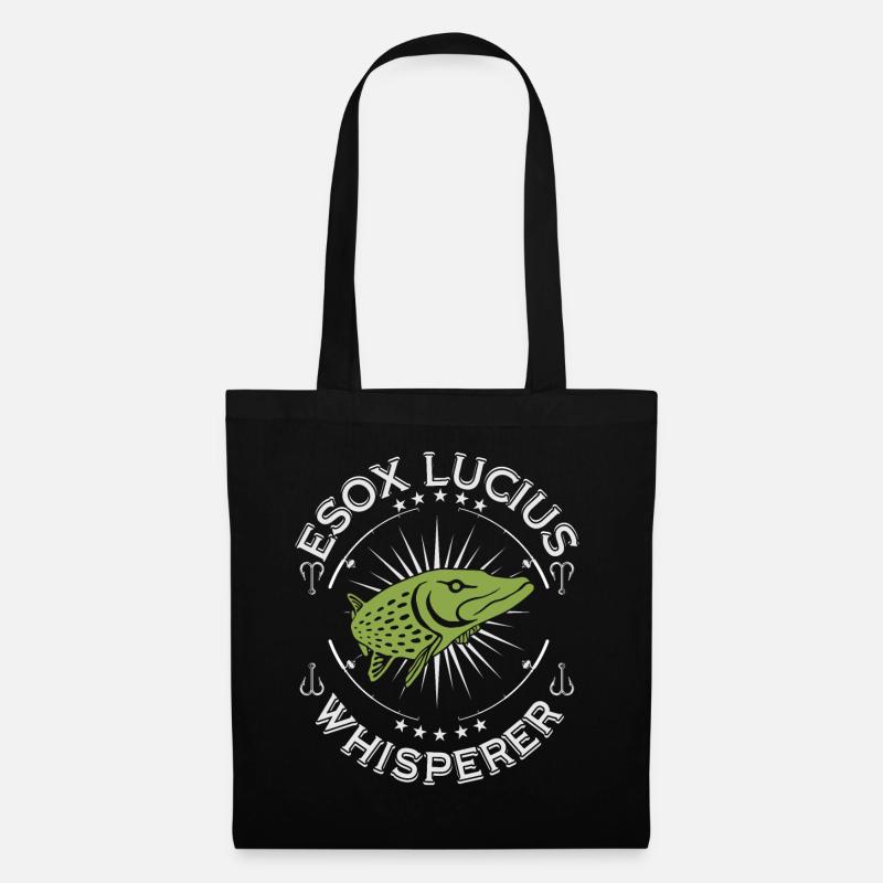 Esox Lucius Fischen - Stoffbeutel - Schwarz