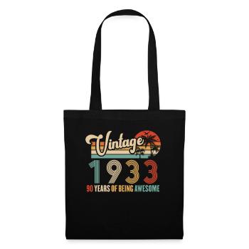 Vintage Year 1933 Anniversary 90 Years Gift Idea - Tote Bag - black - Front