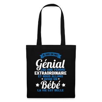 Je suis un mec génial j'ai une femme extraordinair - Sac en tissu - noir - Devant