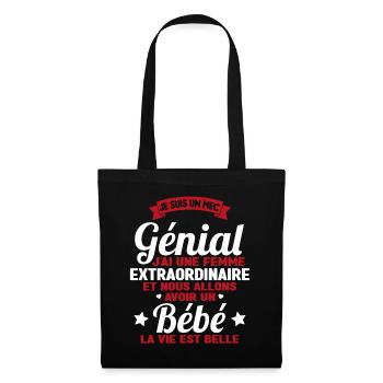 Je suis un mec génial j'ai une femme extraordinair - Sac en tissu - noir - Devant