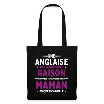 Une anglaise donne toujours maman exceptionnelle - Sac en tissu - noir - Devant