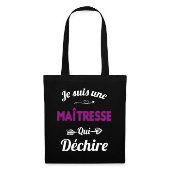 je suis une maîtresse qui déchire cadeau maîtresse - Sac en tissu - noir - Devant