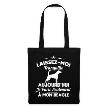 Je parle seulement à mon Beagle - Sac en tissu - noir - Devant