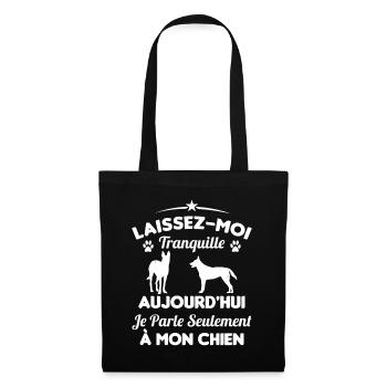 Aujourd'hui Je parle Seulement a Mon Chien - Sac en tissu - noir - Devant