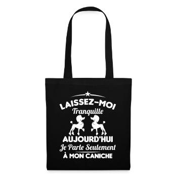 Je parle seulement à mon Caniche - Sac en tissu - noir - Devant