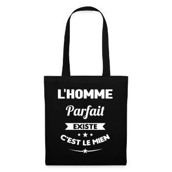 homme parfait cadeau saint valentin homme - Sac en tissu - noir - Devant