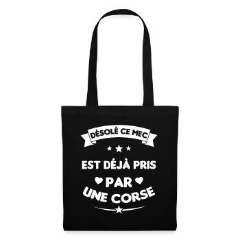 Mec Avec Corse Cadeau Couple Saint Valentin - Sac en tissu - noir - Devant