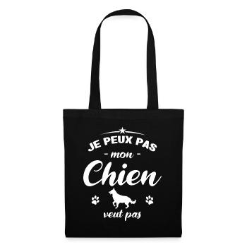 je peux pas mon chien veut pas - Sac en tissu - noir - Devant