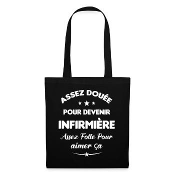 Assez douée pour devenir infirmière cadeau - Sac en tissu - noir - Devant