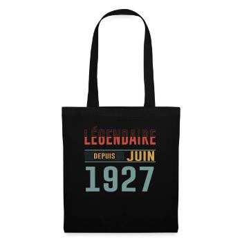 Légendaire Depuis Juin 1927 Anniversaire Cadeau - Sac en tissu - noir - Devant