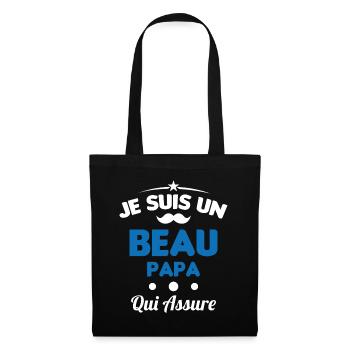 je suis un Beau-Papa qui assure humour - Sac en tissu - noir - Devant