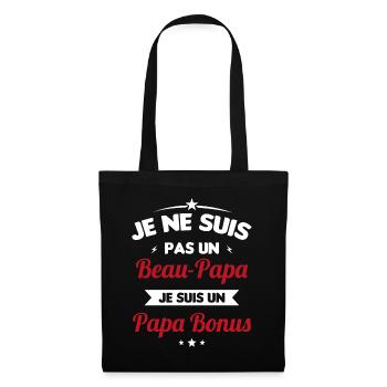 Je ne suis pas un beau-papa je suis un papa bonus - Sac en tissu - noir - Devant