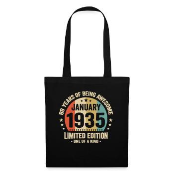 88 years January 1935 anniversary Vintage gift - Tote Bag - black - Front