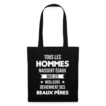 les meilleurs deviennent des beaux pères Cadeau - Sac en tissu - noir - Devant