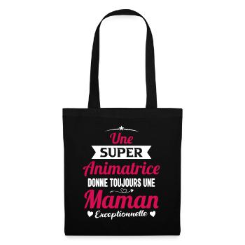 Animatrice future maman cadeau drôle annonce mère - Sac en tissu - noir - Devant