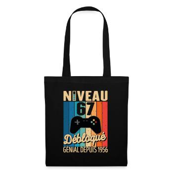 67 Ans 1956 Anniversaire Cadeau Citation Gamer - Sac en tissu - noir - Devant