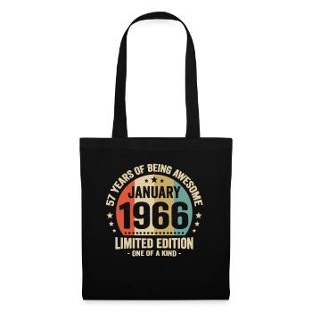 57 Ans Janvier 1966 Anniversaire Cadeau Vintage - Sac en tissu - noir - Devant