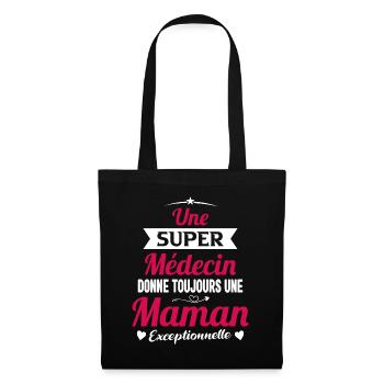 Médecin fête des mères future maman métier - Sac en tissu - noir - Devant