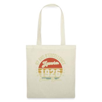 97 Ans Janvier 1926 Anniversaire Vintage Cadeau - Sac en tissu - nature - Devant
