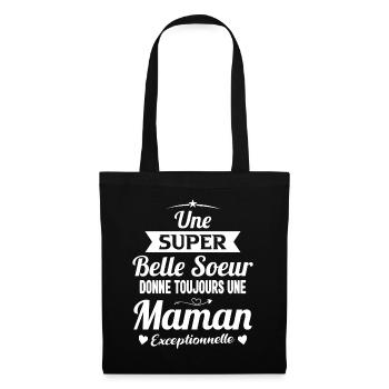 Belle soeur future maman cadeau drôle annonce mère - Sac en tissu - noir - Devant