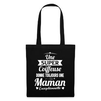 Coiffeuse cadeau drôle maman future coiffure - Sac en tissu - noir - Devant