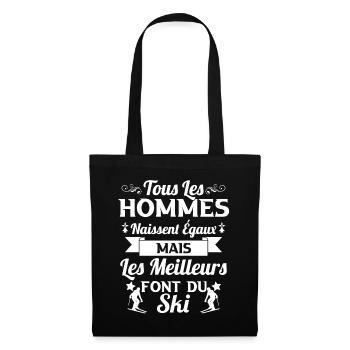 Ski - Hommes naissent égaux meilleurs font du ski - Sac en tissu - noir - Devant