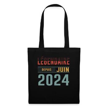 Légendaire Depuis Juin 2024 Anniversaire Cadeau - Sac en tissu - noir - Devant