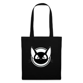 Maus schwarz-weiß Motiv, cooles Design, Sticker - Stoffbeutel - Schwarz - Vorne