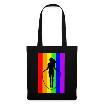 Jumping Rope Jumping Rope Jumping Sticker Shirt - Tote Bag - black - Front