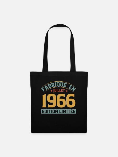 Fabriqué En Juillet 1966 Anniversaire Vintage 1966 - Sac en tissu - noir