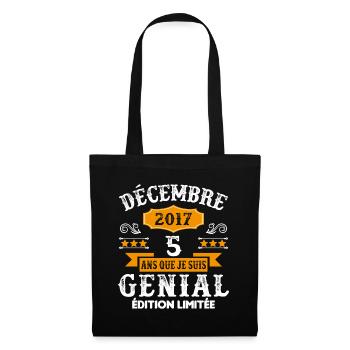 5 Ans Anniversaire Vintage En Décembre 2017 - Sac en tissu - noir - Devant