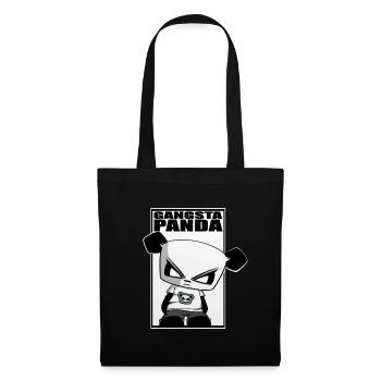 Gaming Panda Gangsta Panda lustig süß cool - Stoffbeutel - Schwarz - Vorne
