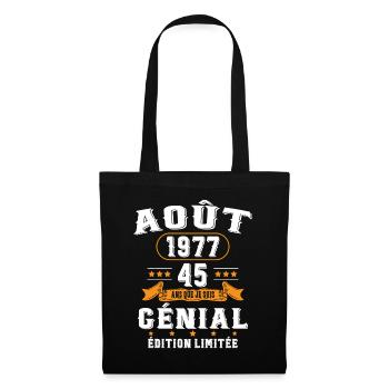 45 Ans Anniversaire Vintage Né(e) en Août 1977 - Sac en tissu - noir - Devant