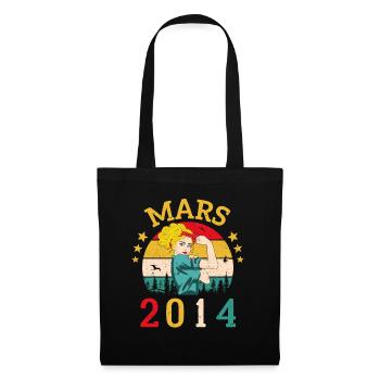 Mars 2014 Anniversaire Idée Cadeau Vintage 2014 - Sac en tissu - noir - Devant